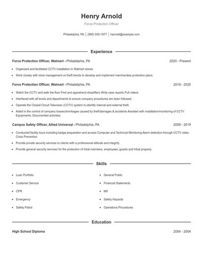 Resume example 1