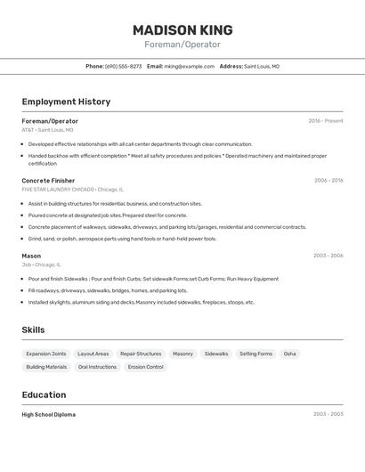 Resume example 2