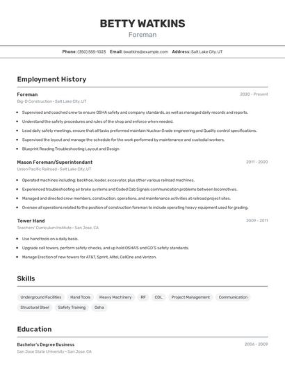 Resume example 2