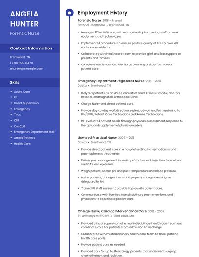 Forensic Nurse Resume