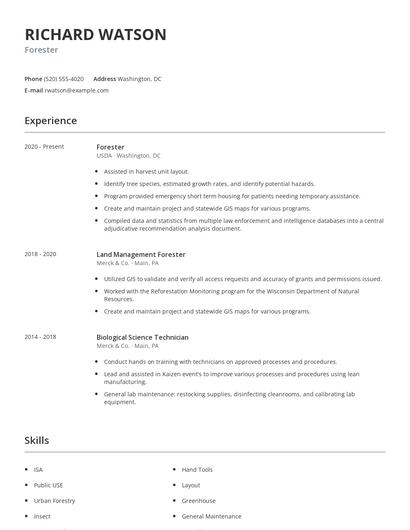 Forester Resume