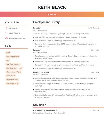 Forester Resume