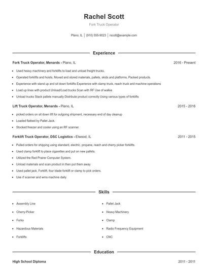 Resume example 1