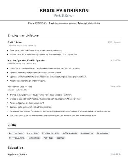 Resume example 2