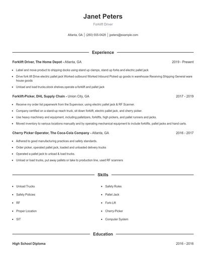 Resume example 1