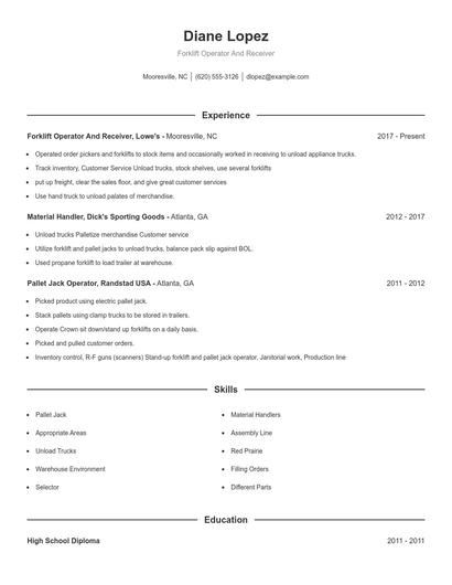 Resume example 1
