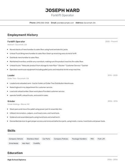 Resume example 2
