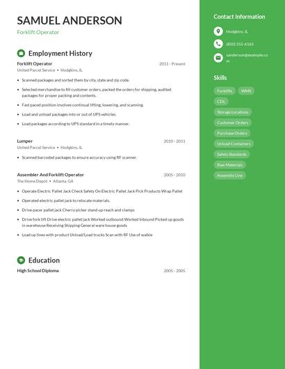Resume example 5