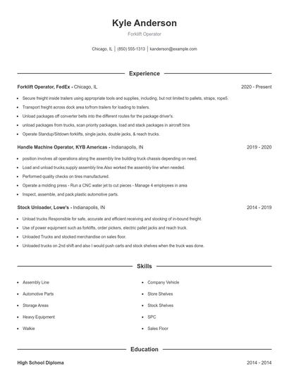 Resume example 1