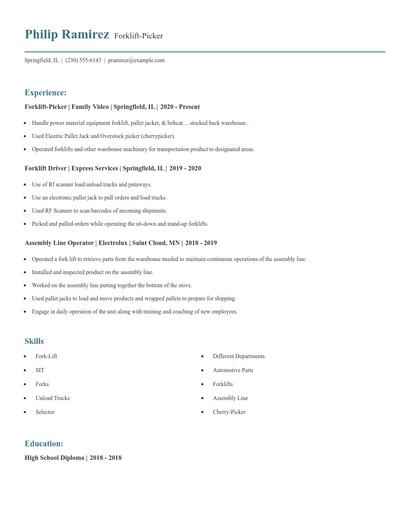 Forklift-Picker Resume