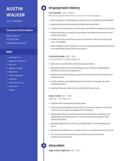 Form Builder Resume