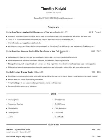 Resume example 1