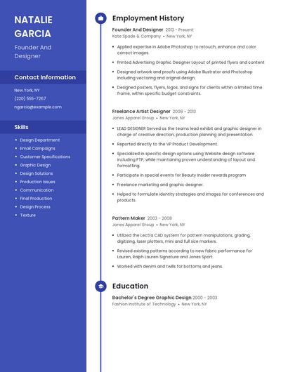 Founder And Designer Resume