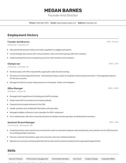 Resume example 2