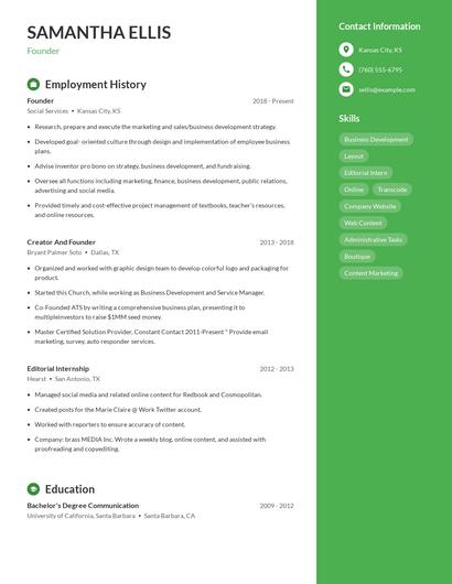 Resume example 5