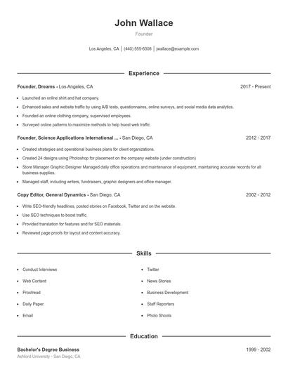 Resume example 1