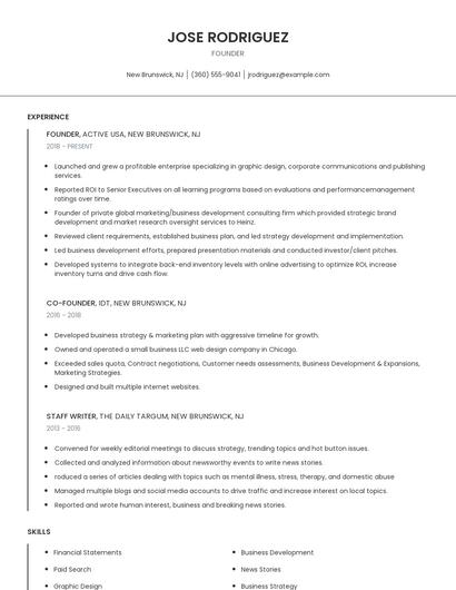 Founder Resume