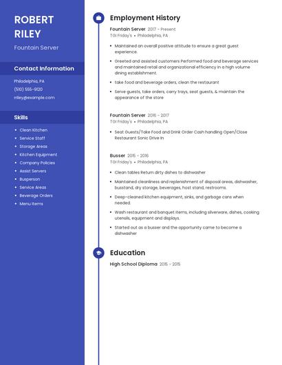 Fountain Server Resume