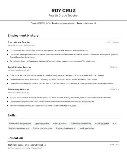 Resume example 2