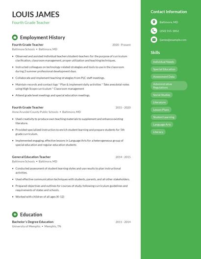 Resume example 5