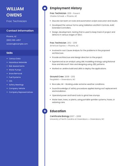 Frac Technician Resume