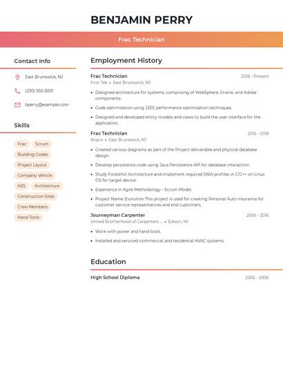 Frac Technician Resume