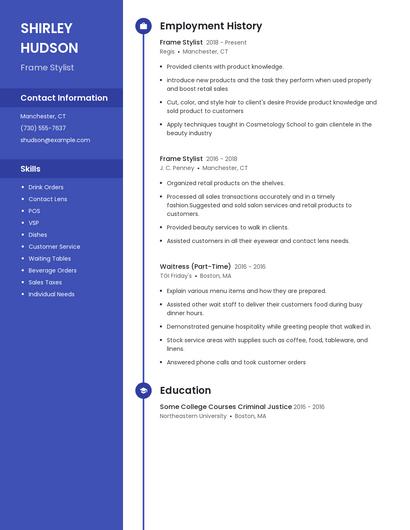 Frame Stylist Resume
