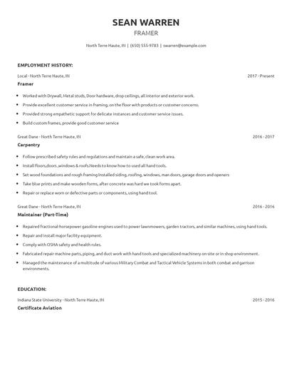 Framer Resume