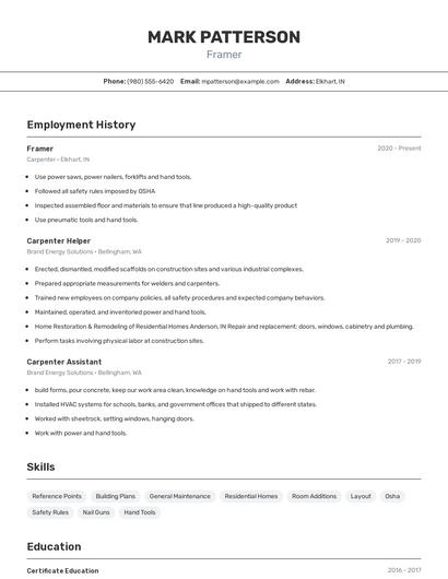 Framer Resume
