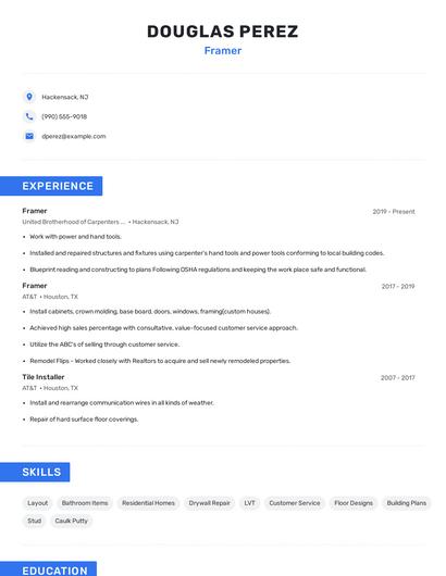Framer Resume