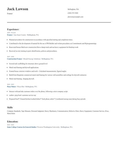 Framer Resume