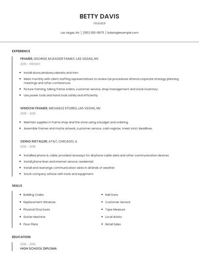 Framer Resume