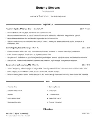Resume example 1