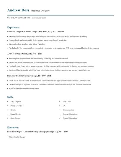 Freelance Designer Resume