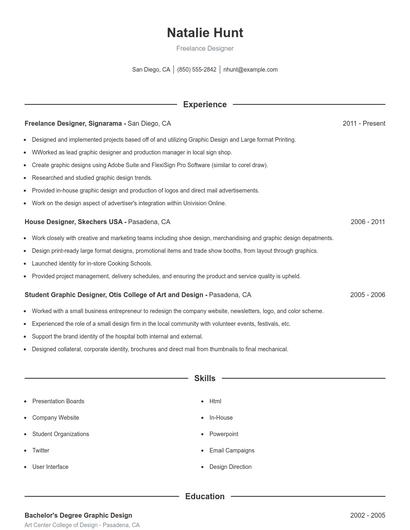 Resume example 1