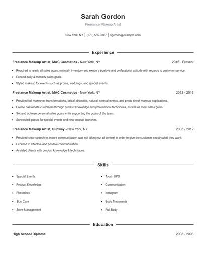 Resume example 1