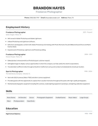 Resume example 2