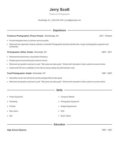 Resume example 1