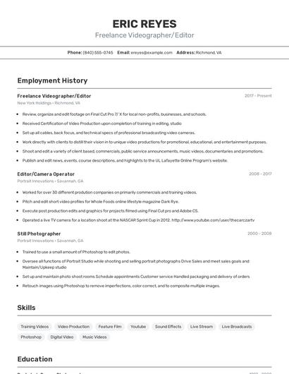 Resume example 2