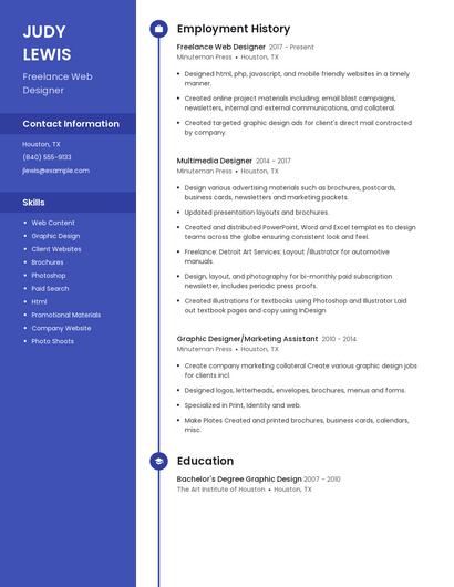 Freelance Web Designer Resume