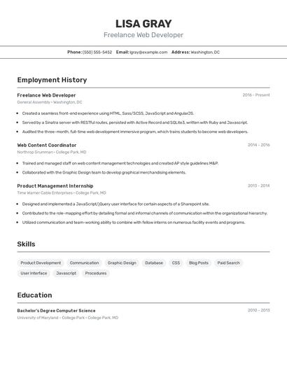 Resume example 2