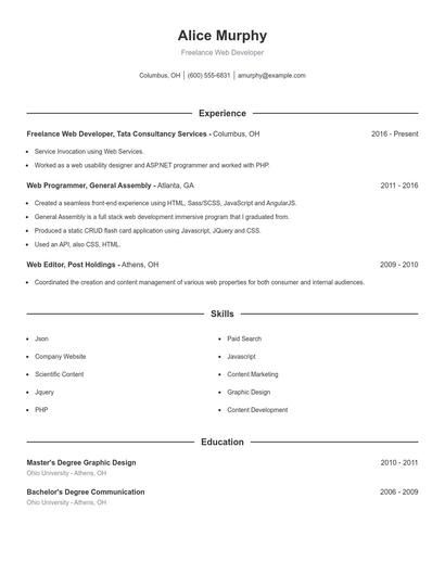 Resume example 1