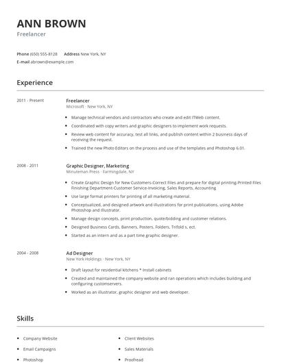 Freelancer Resume