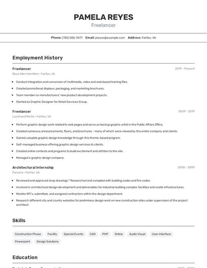 Freelancer Resume