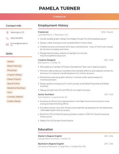 Freelancer Resume