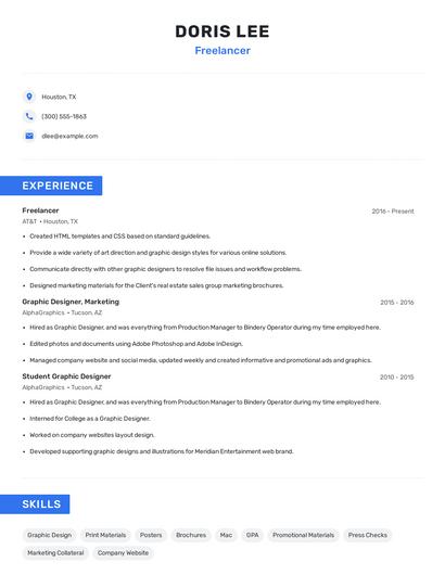Freelancer Resume