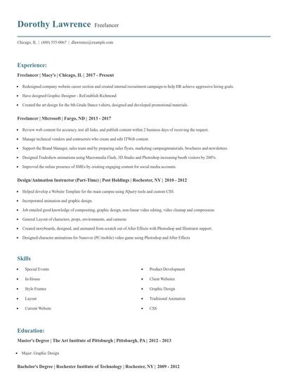 Freelancer Resume