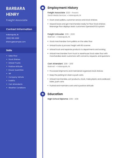 Freight Associate Resume