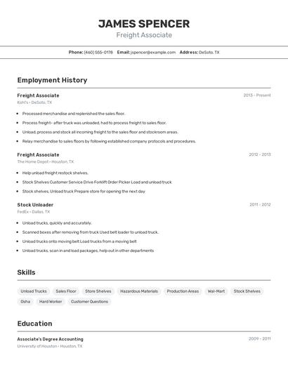 Resume example 2