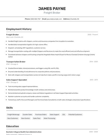 Resume example 2